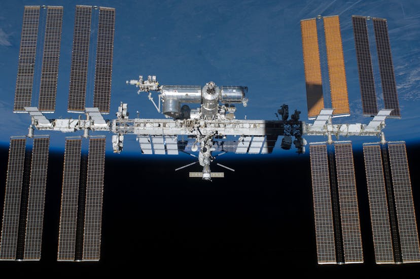 International Space Station in Front of the Earth